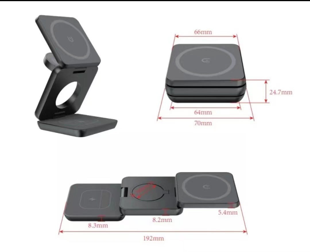 Folding 3 in 1 Wireless Charger Magnetic