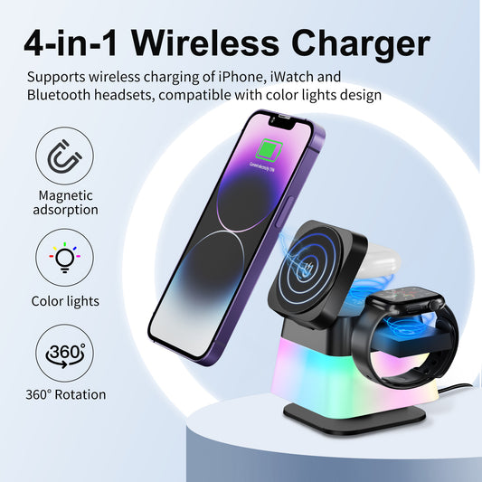 4 In 1 Rotatable Wireless Charger